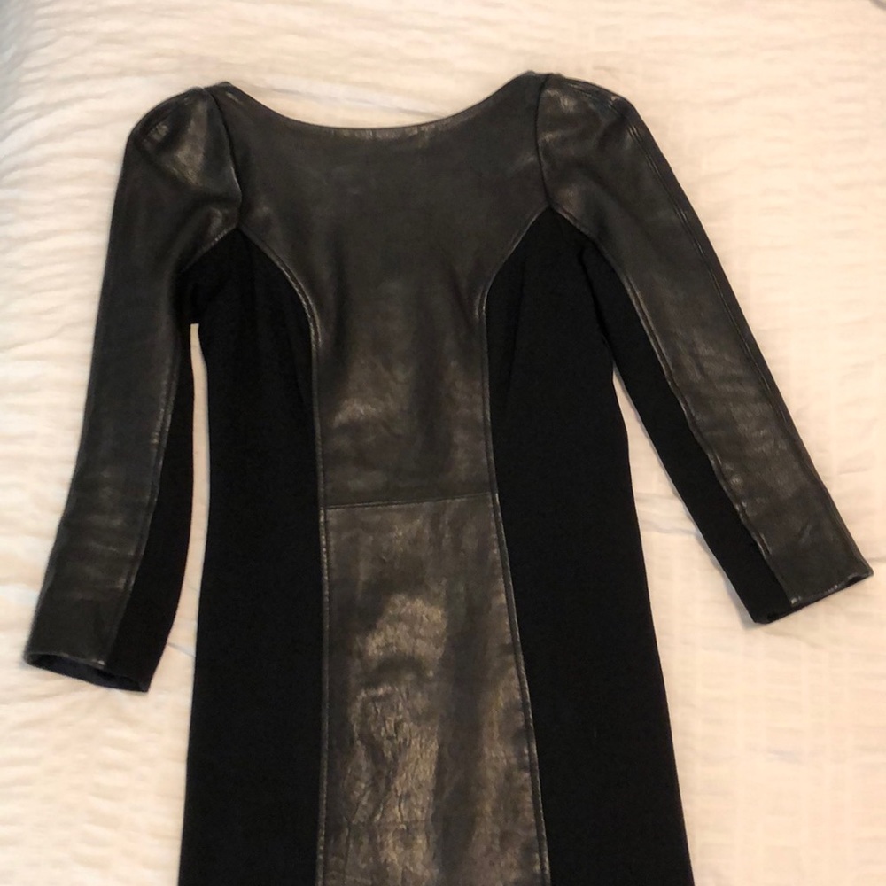 Sexy leather mini dress